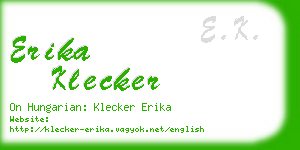 erika klecker business card